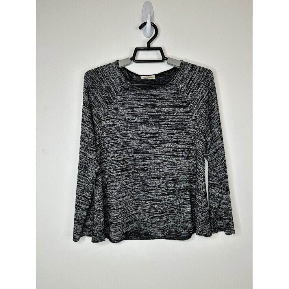 Wilfred Free Womens Black Gray Long Sleeve Top Raglan Knit Lightweight Small